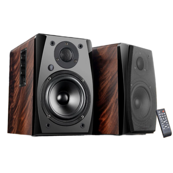 Walnut wood HiFi-grade desktop speaker