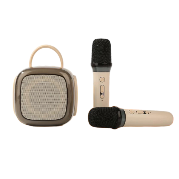 Milk Coffee Color Portable Dual-Mic Karaoke Speaker