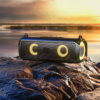Portable party speaker with ambient lighting effects