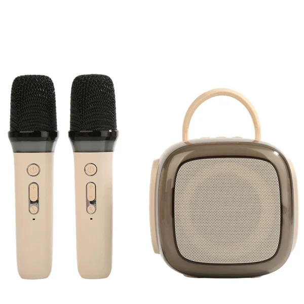 Milk Coffee Color Portable Dual-Mic Karaoke Speaker