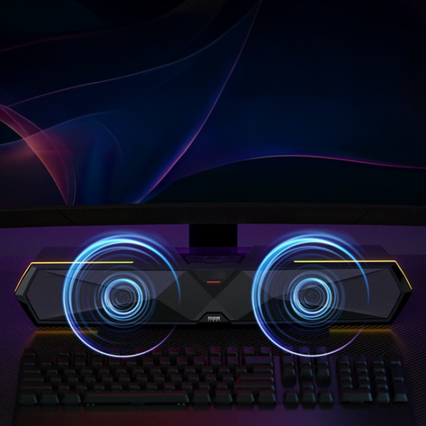 Esports-style RGB long strip desktop speaker