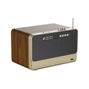 Retro wood-grain desktop speaker