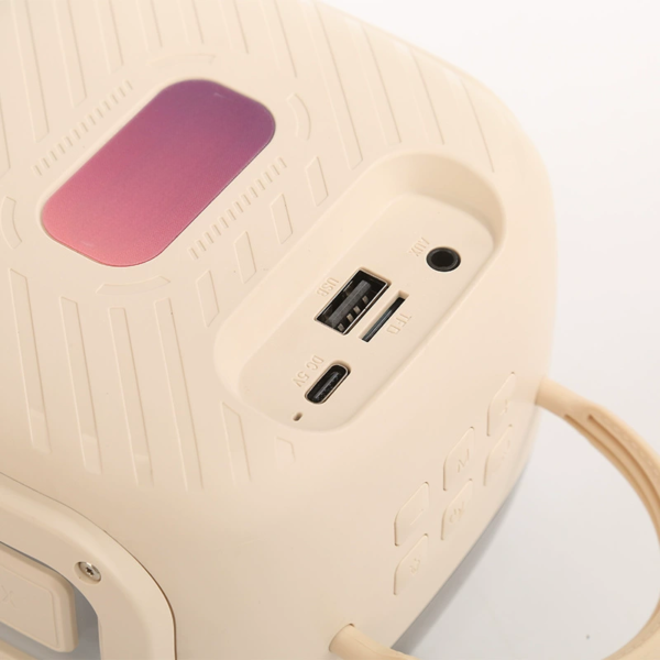 Milk Coffee Color Portable Dual-Mic Karaoke Speaker